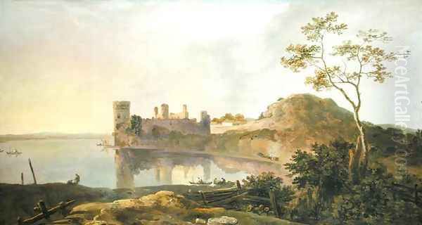 Summer Evening (Caernarvon Castle) c.1764-65 Oil Painting by Richard Wilson