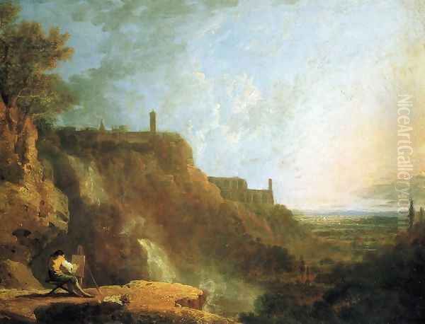 Tivoli: The Cascatelli Grandi and the Villa of Maecenas Oil Painting by Richard Wilson