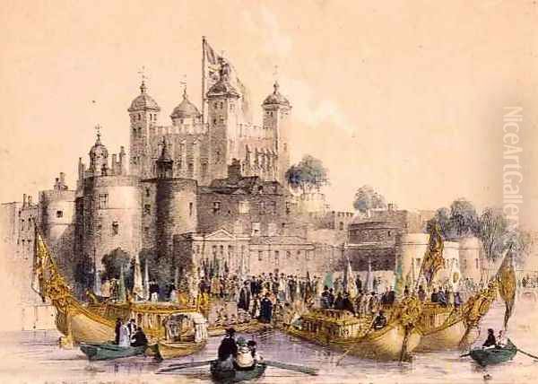 Embarkation of the Right Hon. the Lord Mayor at the Tower of London Oil Painting by William Parrott