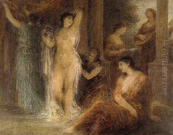 The Bath Oil Painting by Ignace Henri Jean Fantin-Latour