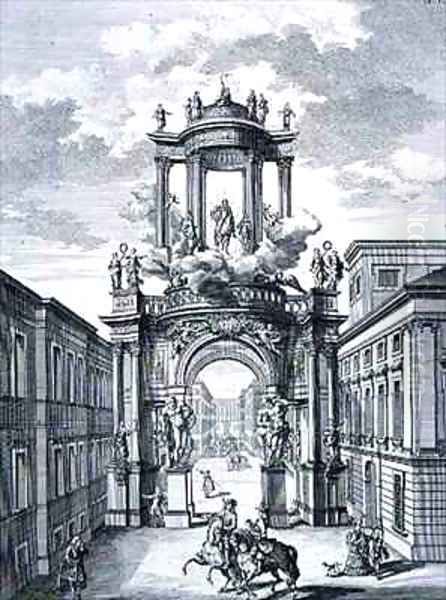 Triumphal Arch Vienna Oil Painting by Johann Bernhard Fischer von Erlach