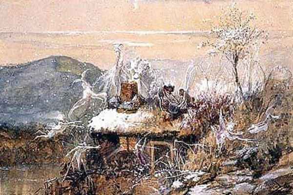 Christmas Eve Oil Painting by John Anster Fitzgerald