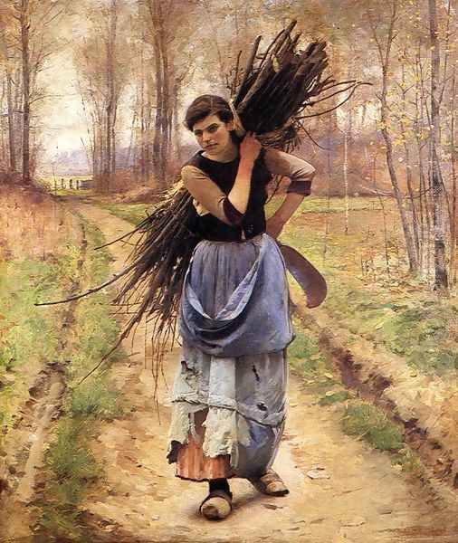 The Woodcutter's Daughter Oil Painting by Charles Sprague Pearce