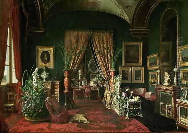 Empress Eugenie in the Salon at the Tuileries Oil Painting by Giuseppe Castiglione