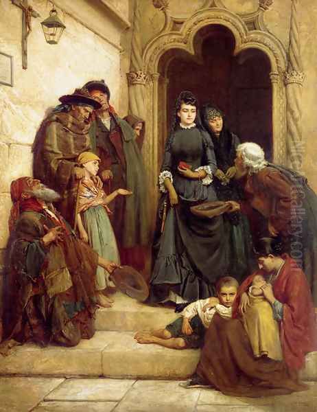 The Church Door Oil Painting by John Bagnold Burgess