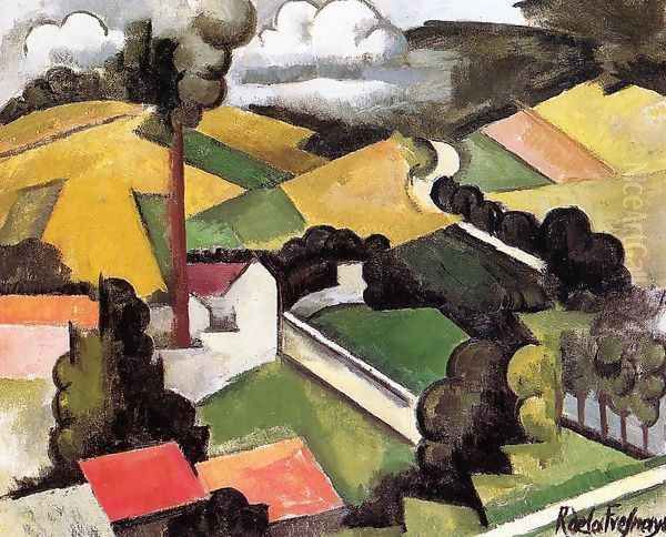 The Factory Chimney, Meulan Landscape Oil Painting by Roger de La Fresnaye