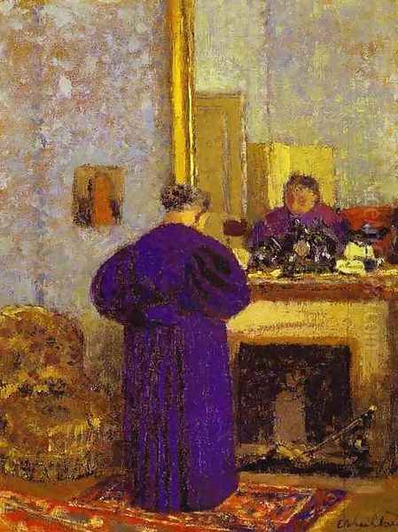 Old Woman in front of the Fireplace (La vielle femme pres de la cheminee) c. 1895 Oil Painting by Jean-Edouard Vuillard