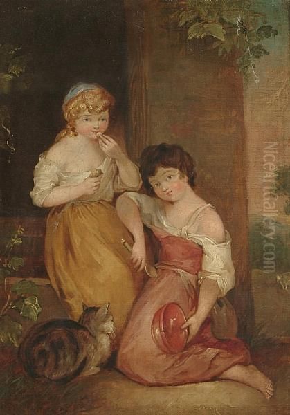 Young Hobbinol And Ganderetta Oil Painting by Thomas Gainsborough