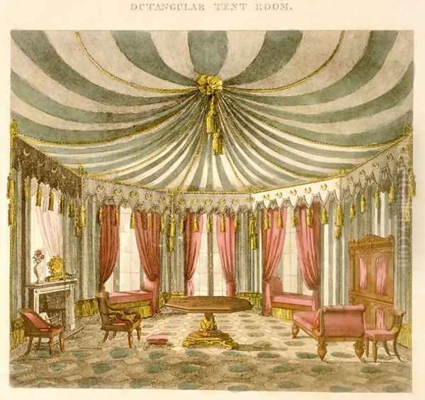 Octangular Tent Room, from Cabinet Makers and Upholsterers Guide, being a Complete Drawing Book, Pub Jones and Co, Smith, George 1783-1869, 1826 Oil Painting by George Smith