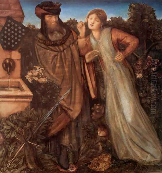 King Mark and La Belle Iseult Oil Painting by Sir Edward Coley Burne-Jones