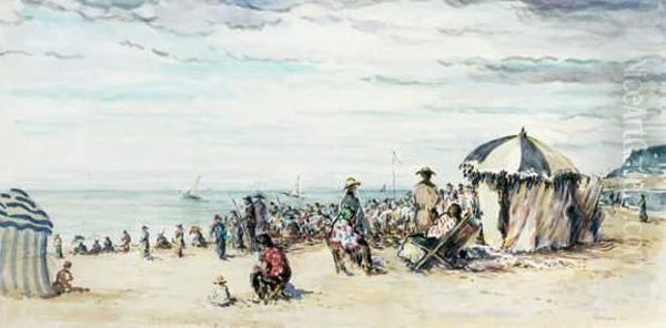 Sur La Plage Oil Painting by Paul-Elie Gernez