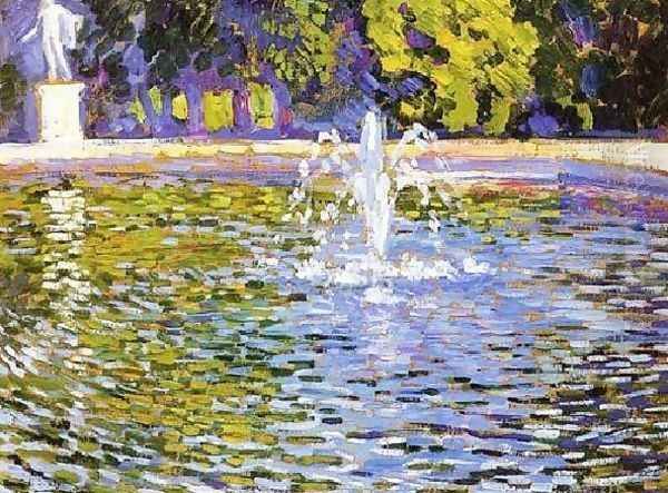 The Fountain Parc Souci At Potsdam Aka Berlin Oil Painting by Theo van Rysselberghe