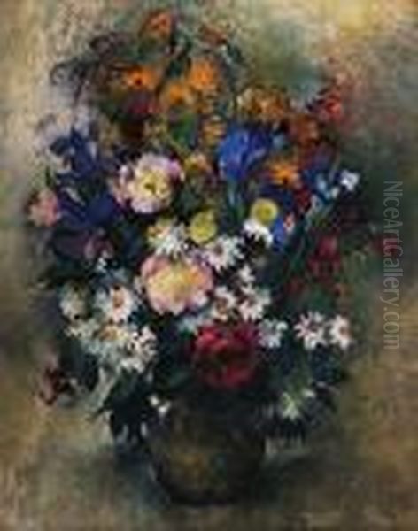 Grand Vase De Fleurs Oil Painting by Paul-Elie Gernez