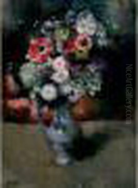 Bouquet De Fleurs Oil Painting by Paul-Elie Gernez