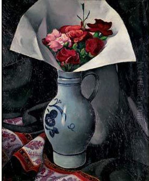 Bouquet De Fleurs Oil Painting by Paul-Elie Gernez