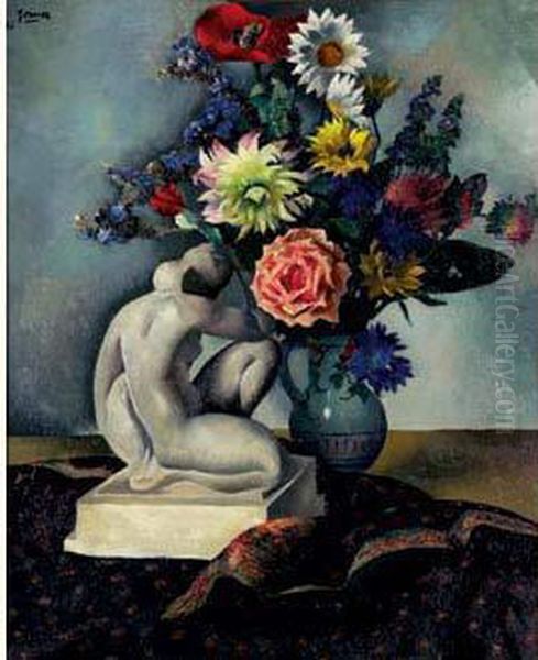 Bouquet De Fleurs Oil Painting by Paul-Elie Gernez