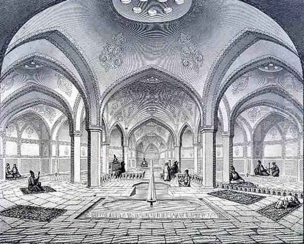 Public Baths, in Kashan, from Voyage Pittoresque of Persia Oil Painting by Pascal Xavier Coste