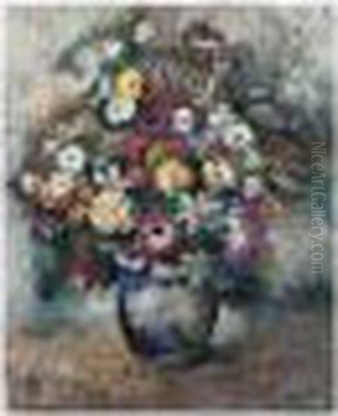 Bouquet De Fleurs Oil Painting by Paul-Elie Gernez