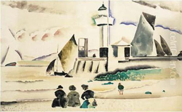 Le Phare De Honfleur Oil Painting by Paul-Elie Gernez