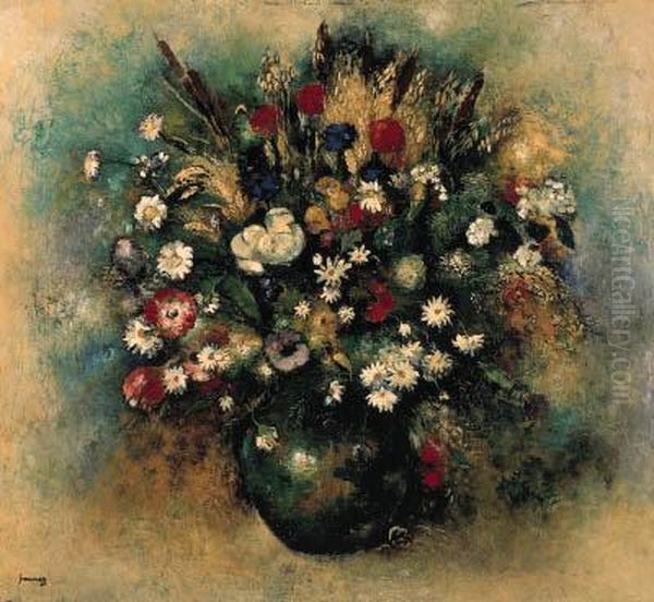 Vase De Fleurs Oil Painting by Paul-Elie Gernez