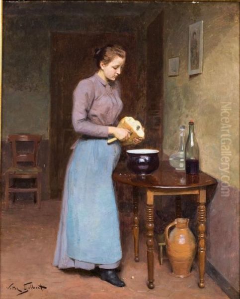 Bread Oil Painting by Victor-Gabriel Gilbert