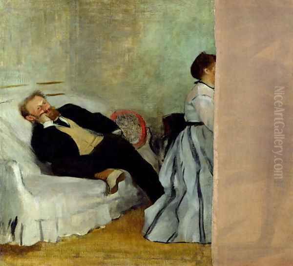 Monsieur and Madame Edouard Manet, 1868-69 Oil Painting by Edgar Degas