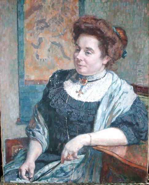 Madame Maurice Denis, 1908 Oil Painting by Theo van Rysselberghe