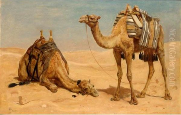 Resting From The Day's Journey Oil Painting by Frederick Goodall