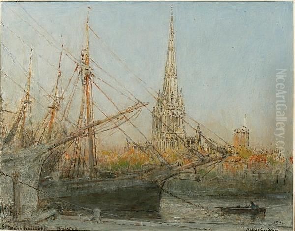 St. Mary Radcliffe, Bristol Oil Painting by Albert Goodwin