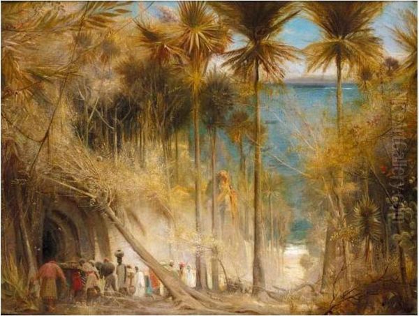 Ali Baba And The Forty Thieves Oil Painting by Albert Goodwin