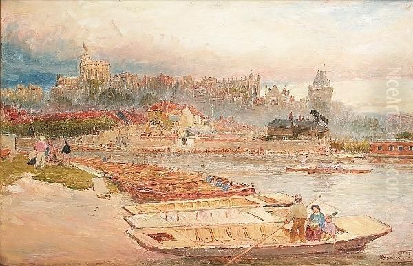 The Thames At Windsor Oil Painting by Albert Goodwin