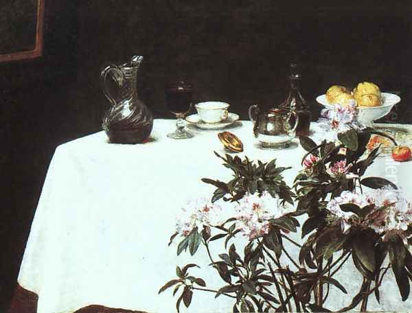 Still Life- The Corner of a Table 1873 Oil Painting by Ignace Henri Jean Fantin-Latour