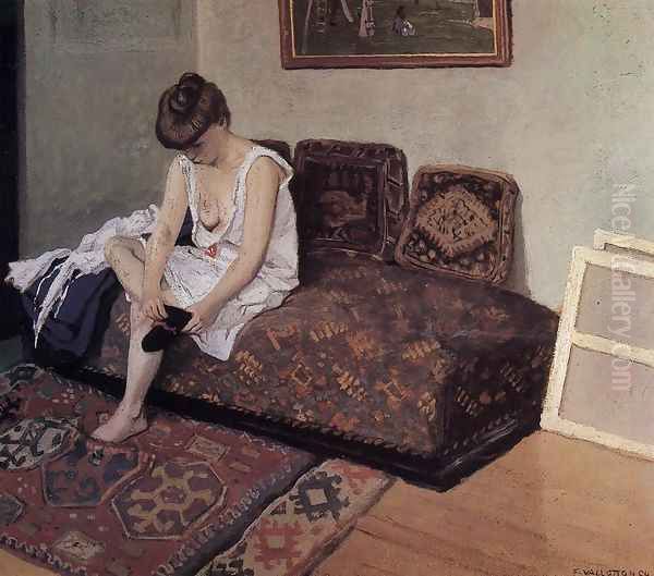 The Black Stocking Oil Painting by Felix Edouard Vallotton