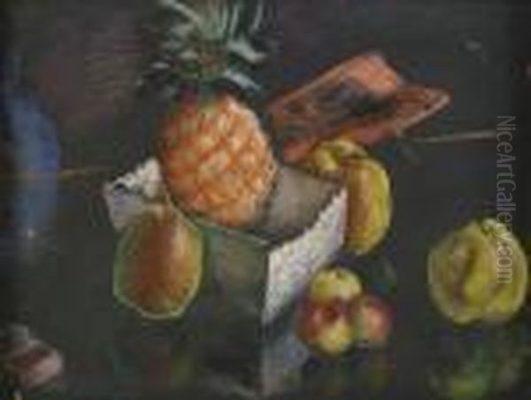 Stilleben Med Frukter Oil Painting by Isaac Grunewald