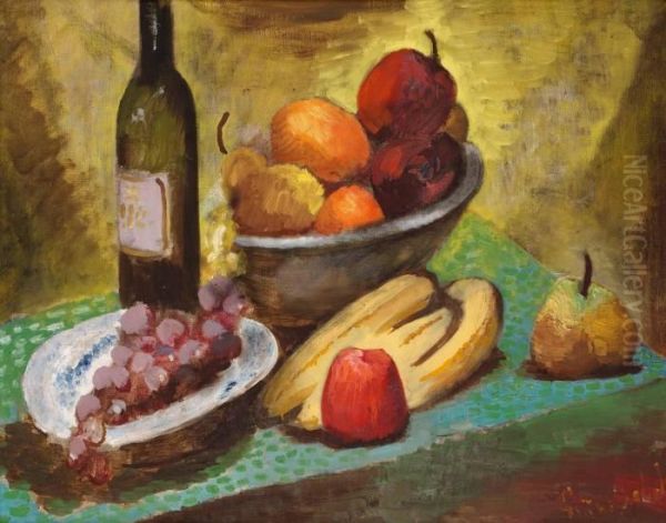 Fruktstilleben Oil Painting by Isaac Grunewald