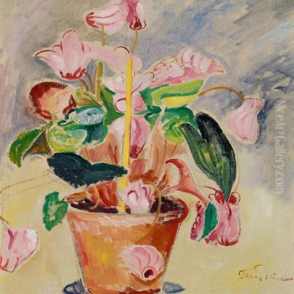 Still Life Withflowers Oil Painting by Isaac Grunewald