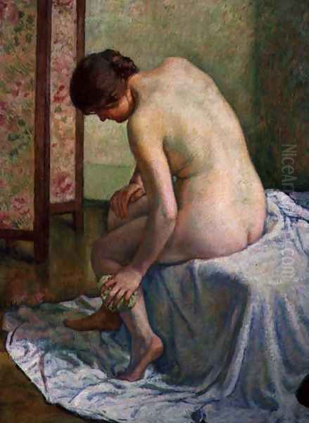 The Bather Oil Painting by Theo van Rysselberghe