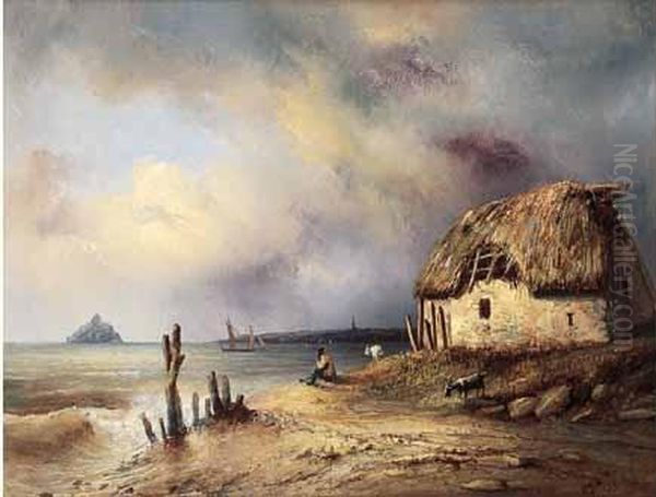 < Le Mont Saint Michel >. Oil Painting by Theodore Gudin