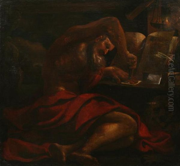 Saint Mark In His Study Oil Painting by Guercino