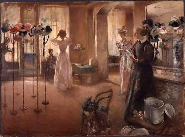 The Hat Shop (1892) Oil Painting by Henry Tonks