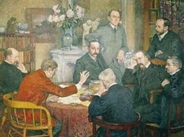 The Reading Oil Painting by Theo van Rysselberghe