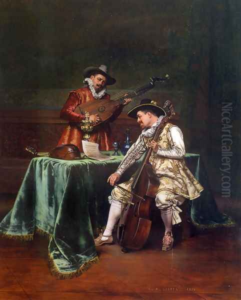 The Musicians Oil Painting by Adolphe-Alexandre Lesrel