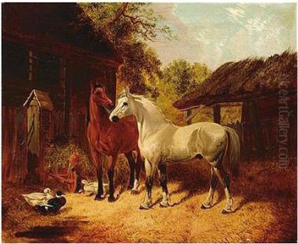 Farmyard Friends Oil Painting by John Frederick Herring Snr