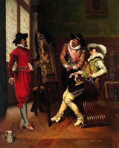 Les Critiques (The Critics) Oil Painting by Adolphe-Alexandre Lesrel