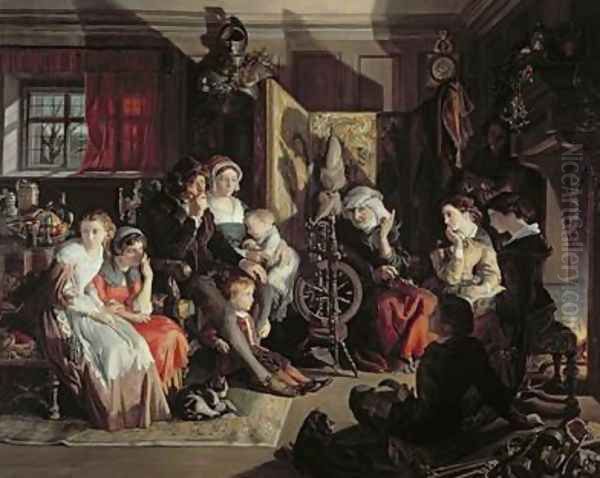 A Winter Nights Tale 1867 Oil Painting by Daniel Maclise