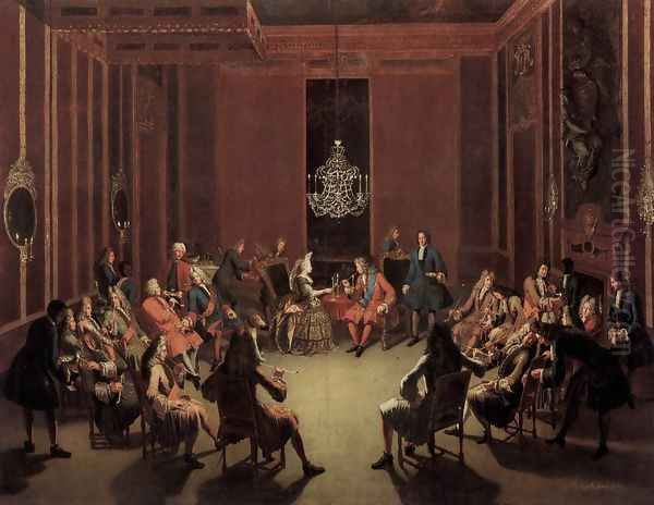 Tabakskollegium of Frederick I 1709-10 Oil Painting by Paul Carl Leygebe