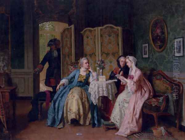 The Letter Oil Painting by Jean Carolus