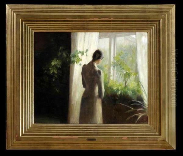 Interior Scene Oil Painting by Carl Vilhelm Holsoe