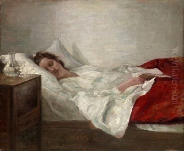 Vilostunden Oil Painting by Carl Vilhelm Holsoe