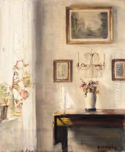 Sunlit Corner Oil Painting by Carl Vilhelm Holsoe